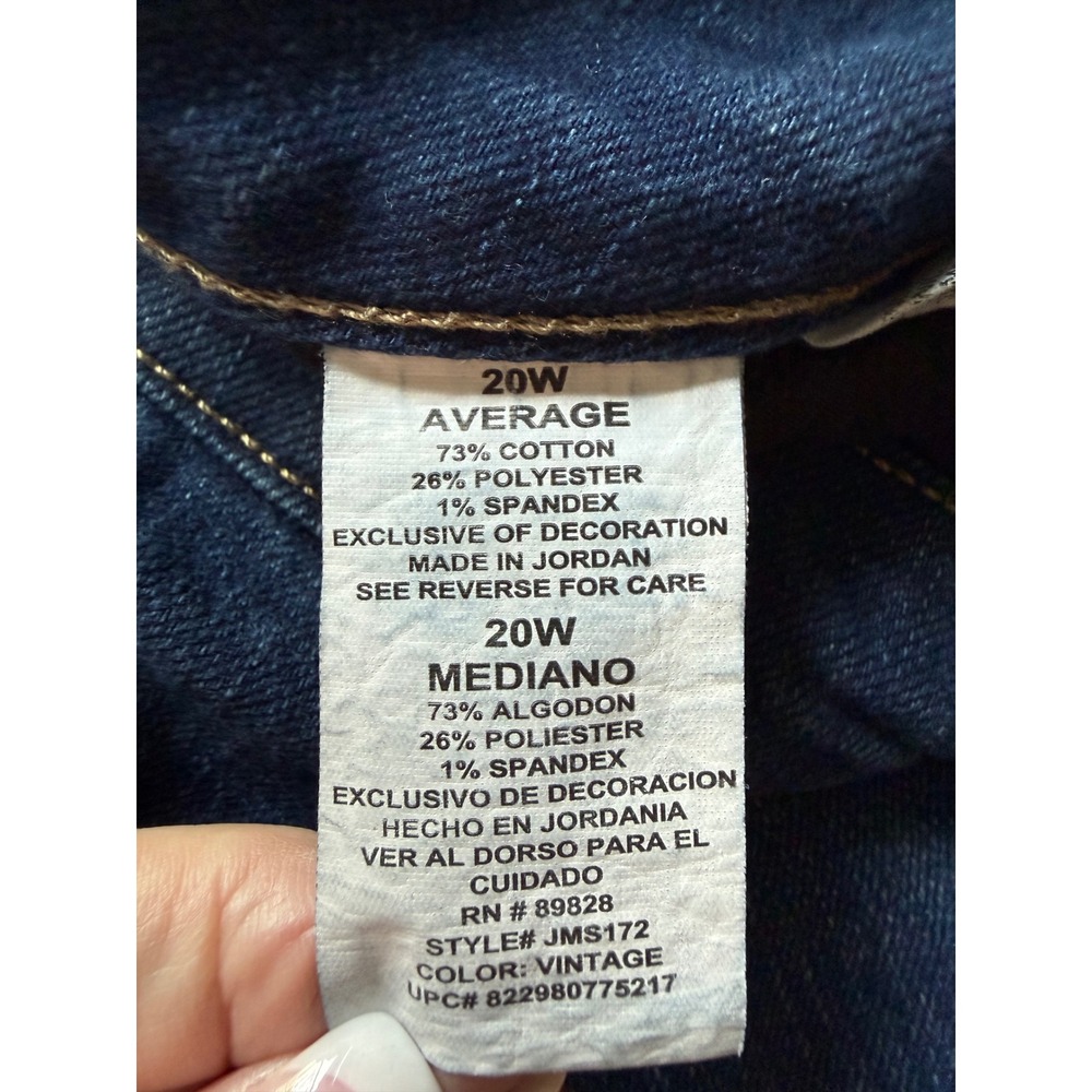 Just My Size By Hanes Classic Fit Denim Jeans 20w Vintage Blue Straight Leg View 4